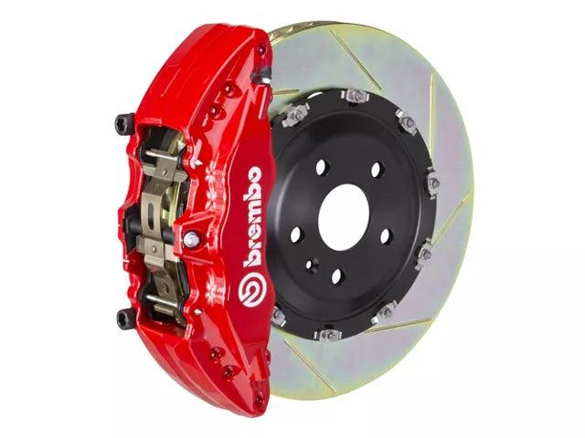 Brembo GT Series 6-Piston Front Big Brake Kit with 15-Inch 2-Piece Type 1 Slotted Rotors; Red Calipers - Mullet Racing Performance