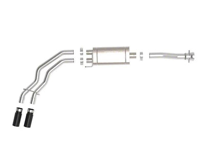 AFE Rebel Series 3 to 2.50-Inch Dual Exhaust System with Black Tips; Middle Side Exit - Mullet Racing Performance