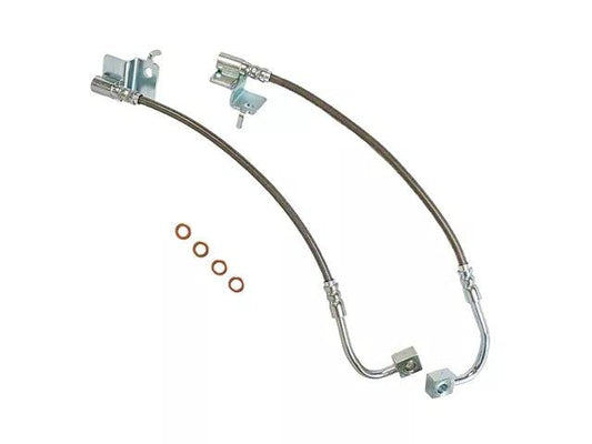 J&M Stainless Steel Teflon Brake Hose Kit; Clear Outer Cover; Rear - Mullet Racing Performance