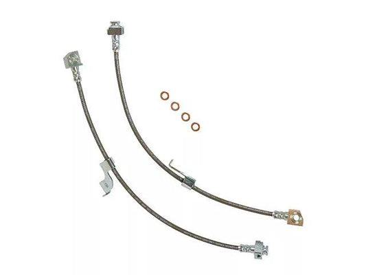 J&M Stainless Steel Teflon Brake Hose Kit; Clear Outer Cover; Rear - Mullet Racing Performance