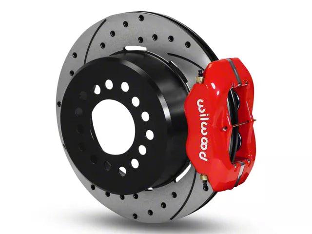 Wilwood Forged Dynalite Rear Big Brake Kit with Drilled and Slotted Rotors; Red Calipers - Mullet Racing Performance